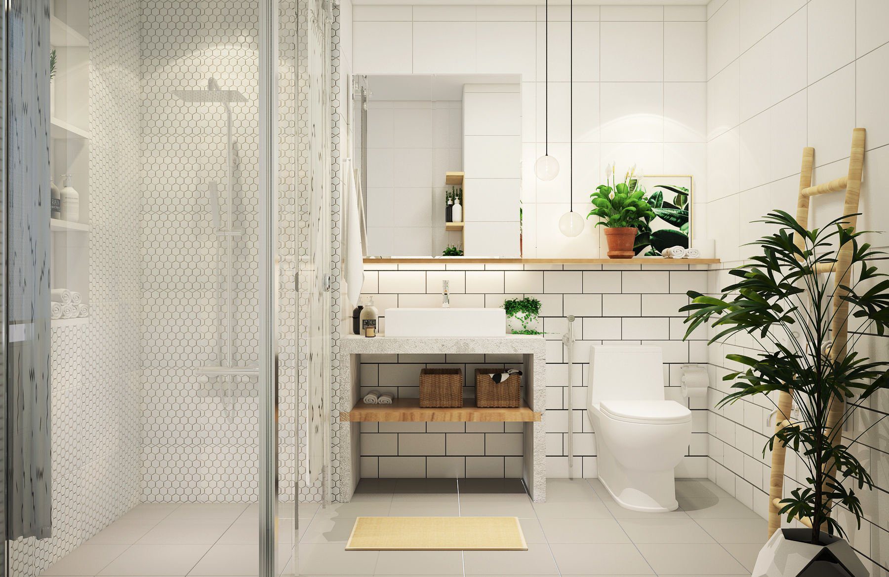 Mẫu nhà vệ sinh, nhà tắm đẹp với diện tích nhỏ đơn giản, hiện đại